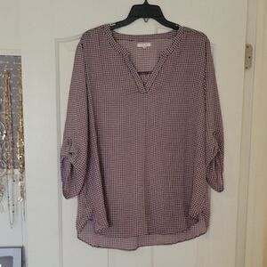 Maurices Black and White Checkered Blouse